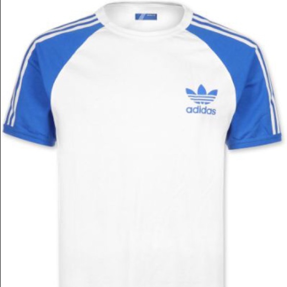 Adidas blue\white t shirt